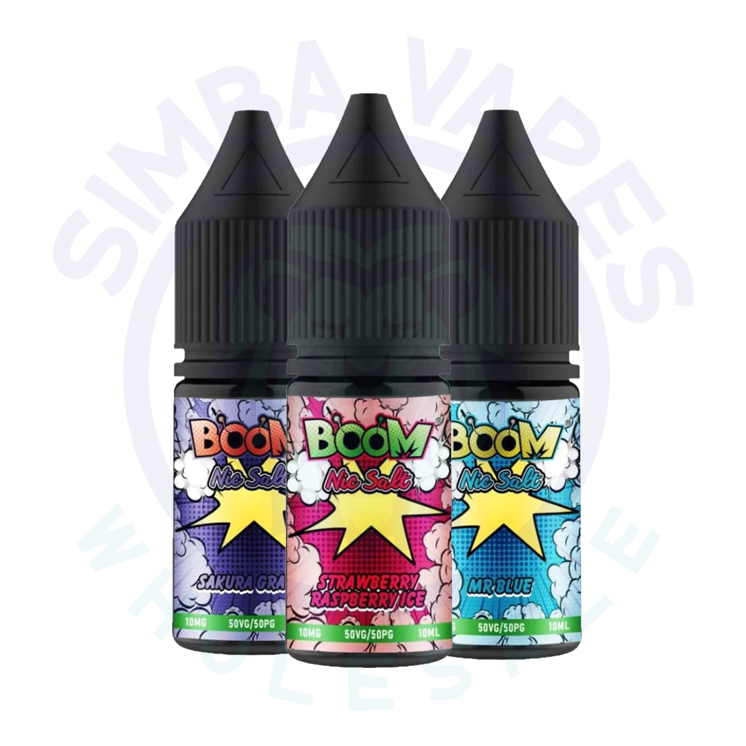 Boom Nic Salts 10ml E-liquids (Pack of 10)