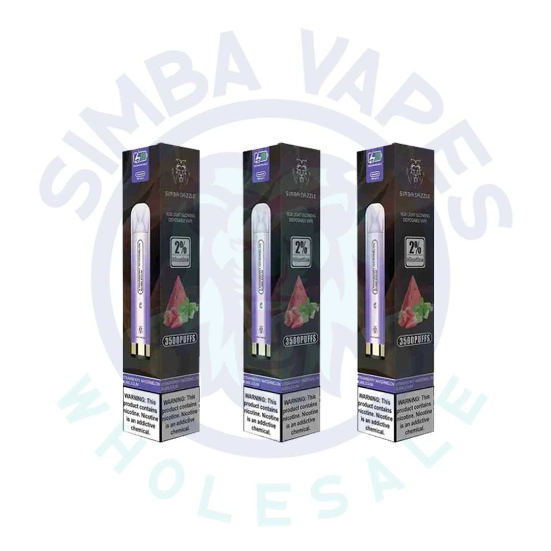 Simba Dazzle Disposable Glow Bar Rechargeable 3500 Puffs (Pack Of 10)