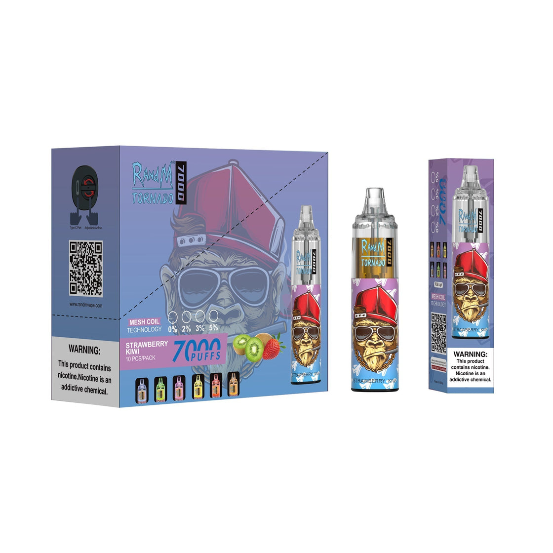 RAndM Tornado 7000 Puffs Disposable Vape (Boîte de 10)