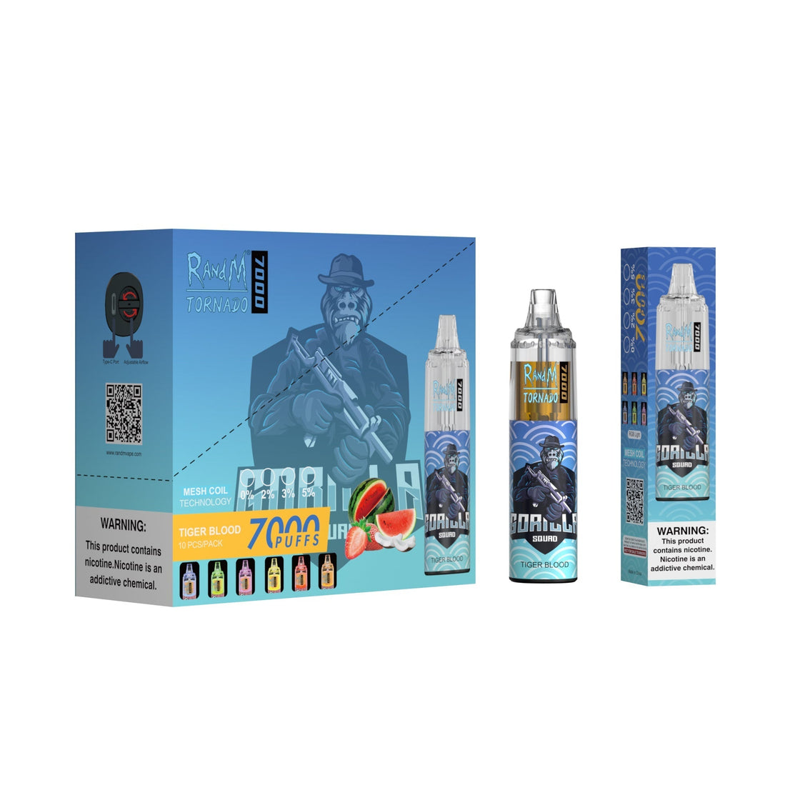 RAndM Tornado 7000 Puffs Disposable Vape (Boîte de 10)