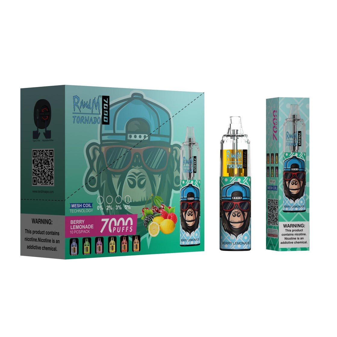 RAndM Tornado 7000 Puffs Disposable Vape (Boîte de 10)