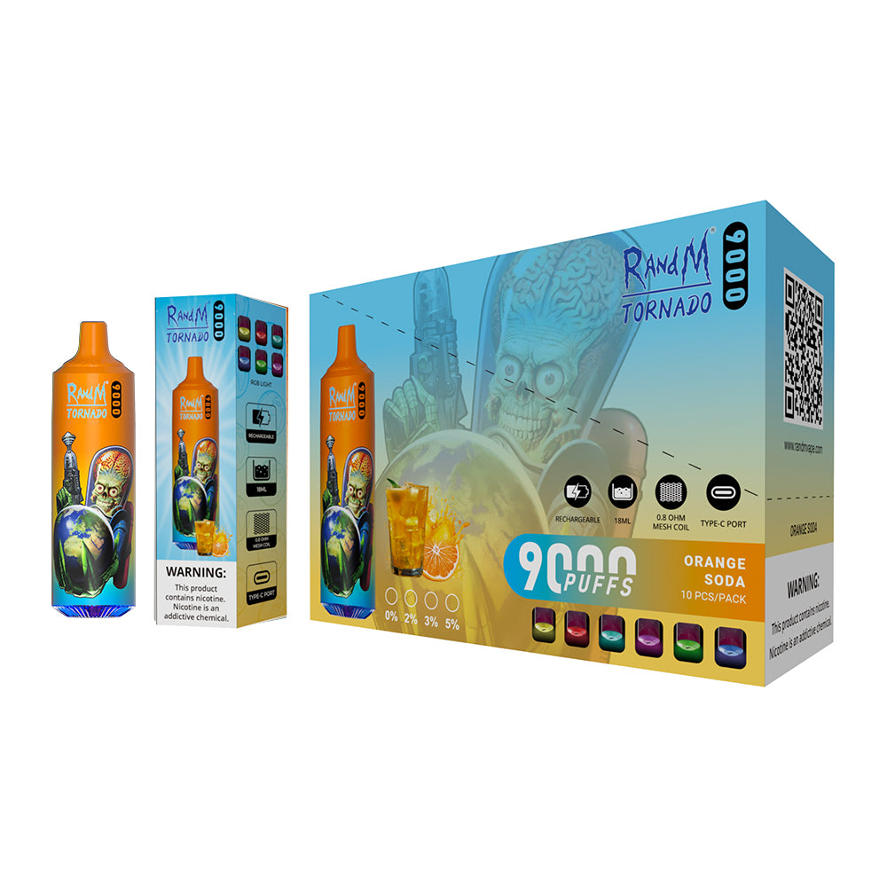 RAndM Tornado 9000 Puffs Disposable Vape (Boîte de 10)