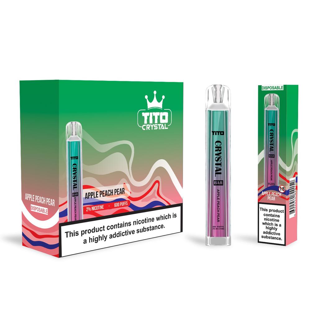 Tito Crystal Bar Vape Pen 600 Puffs (Pack of 10)