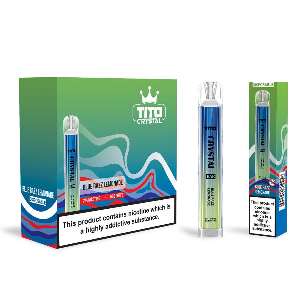 Tito Crystal Bar Vape Pen 600 Puffs (Boîte de 10)