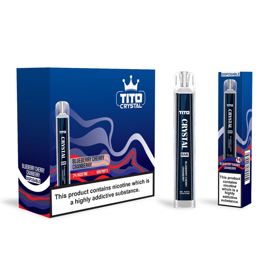 Tito Crystal Bar Vape Pen 600 Puffs (Boîte de 10)