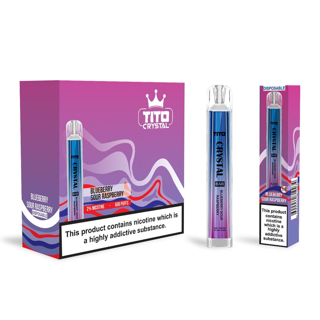 Tito Crystal Bar Vape Pen 600 Puffs (Boîte de 10)