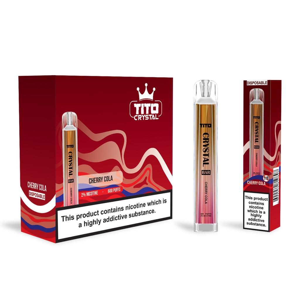 Tito Crystal Bar Vape Pen 600 Puffs (Boîte de 10)