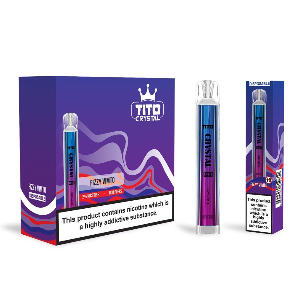 Tito Crystal Bar Vape Pen 600 Puffs (Boîte de 10)