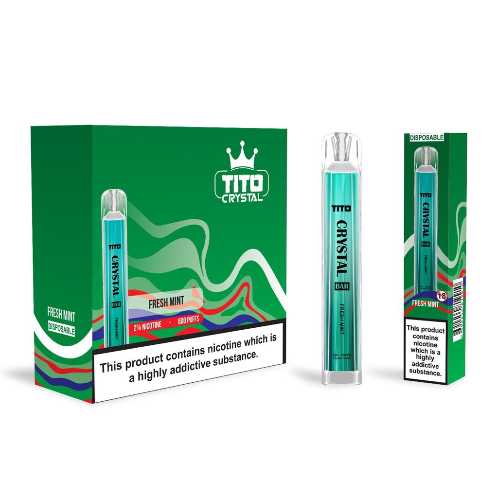 Tito Crystal Bar Vape Pen 600 Puffs (Boîte de 10)