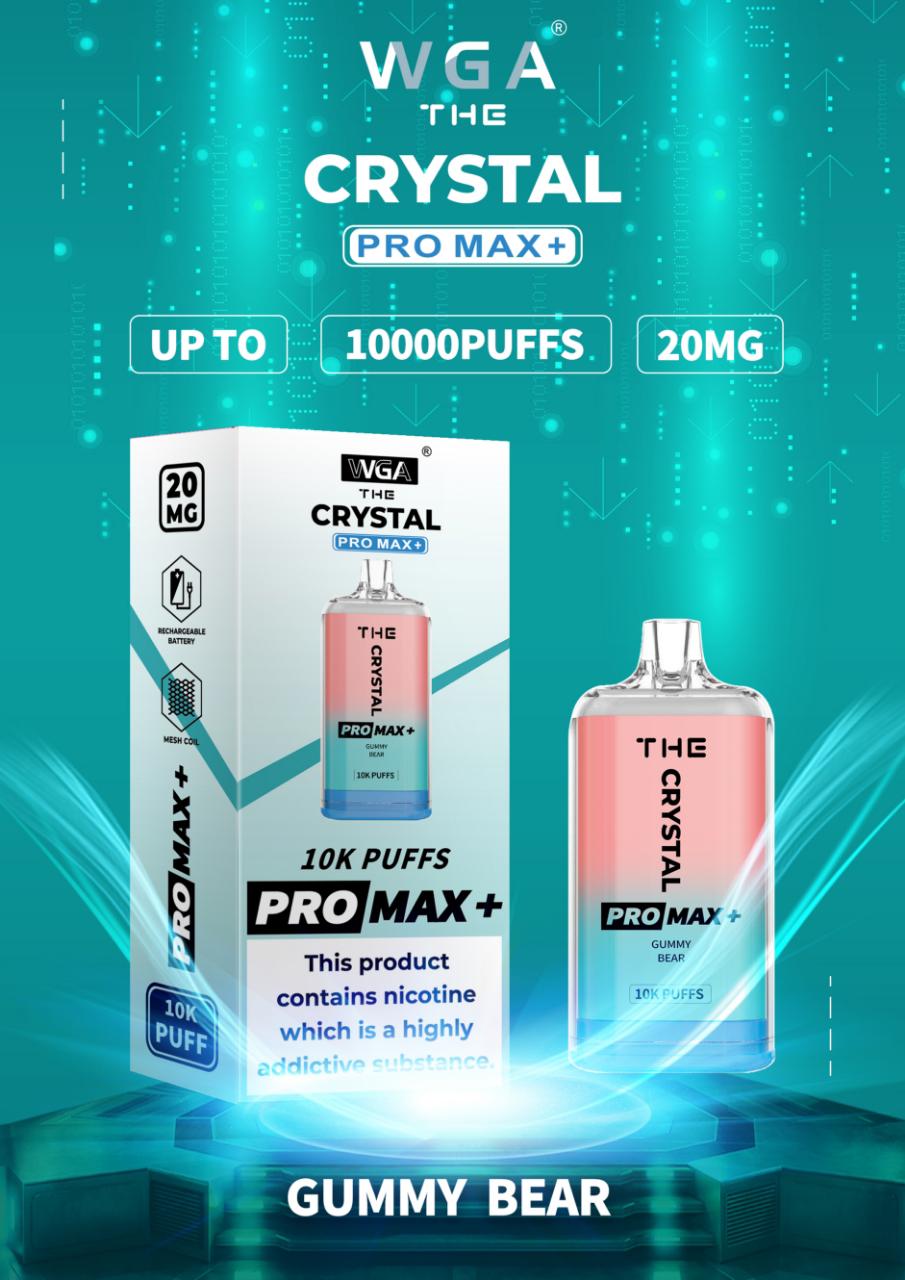 The Crystal Pro Max + 10000 Disposable Vape Pod (Boîte de 10)