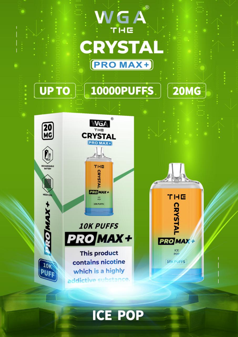 The Crystal Pro Max + 10000 Disposable Vape Pod (Boîte de 10)