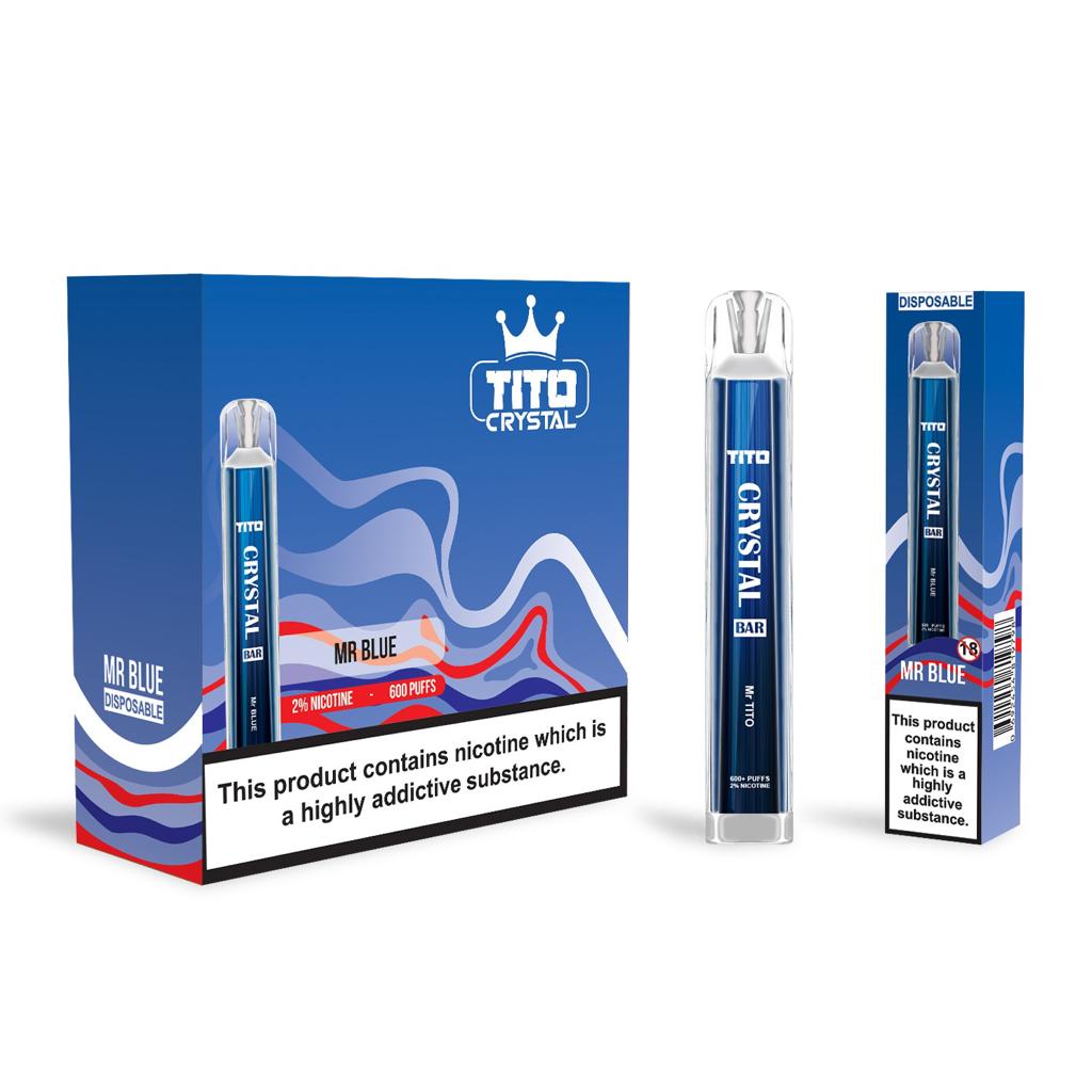 Tito Crystal Bar Vape Pen 600 Puffs (Boîte de 10)