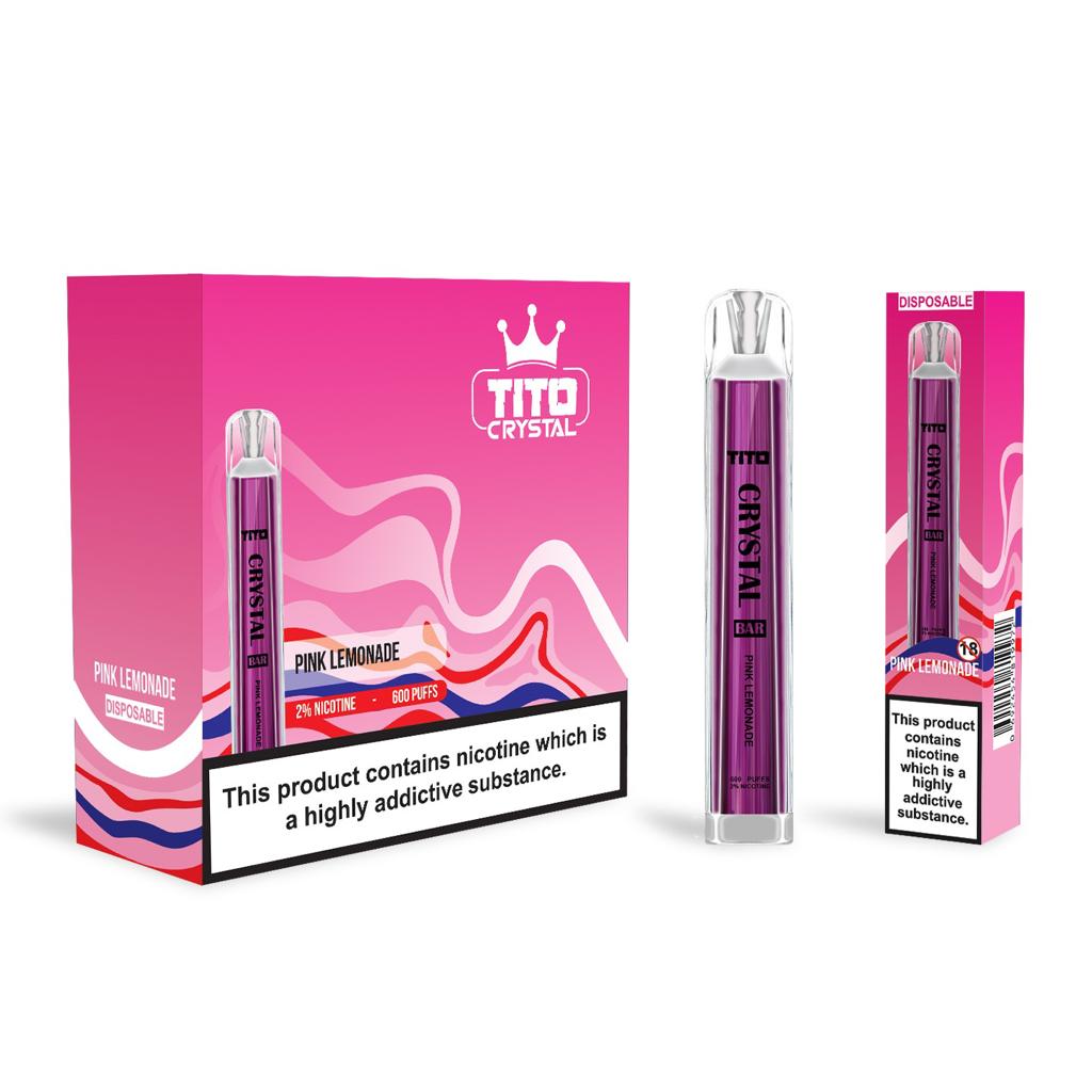 Tito Crystal Bar Vape Pen 600 Puffs (Boîte de 10)