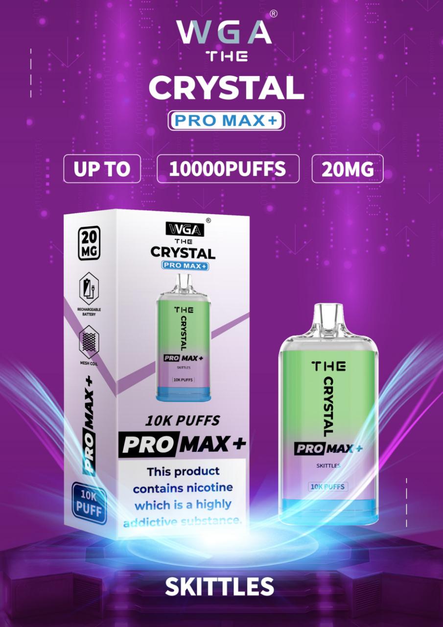 The Crystal Pro Max + 10000 Disposable Vape Pod (Pack of 10)