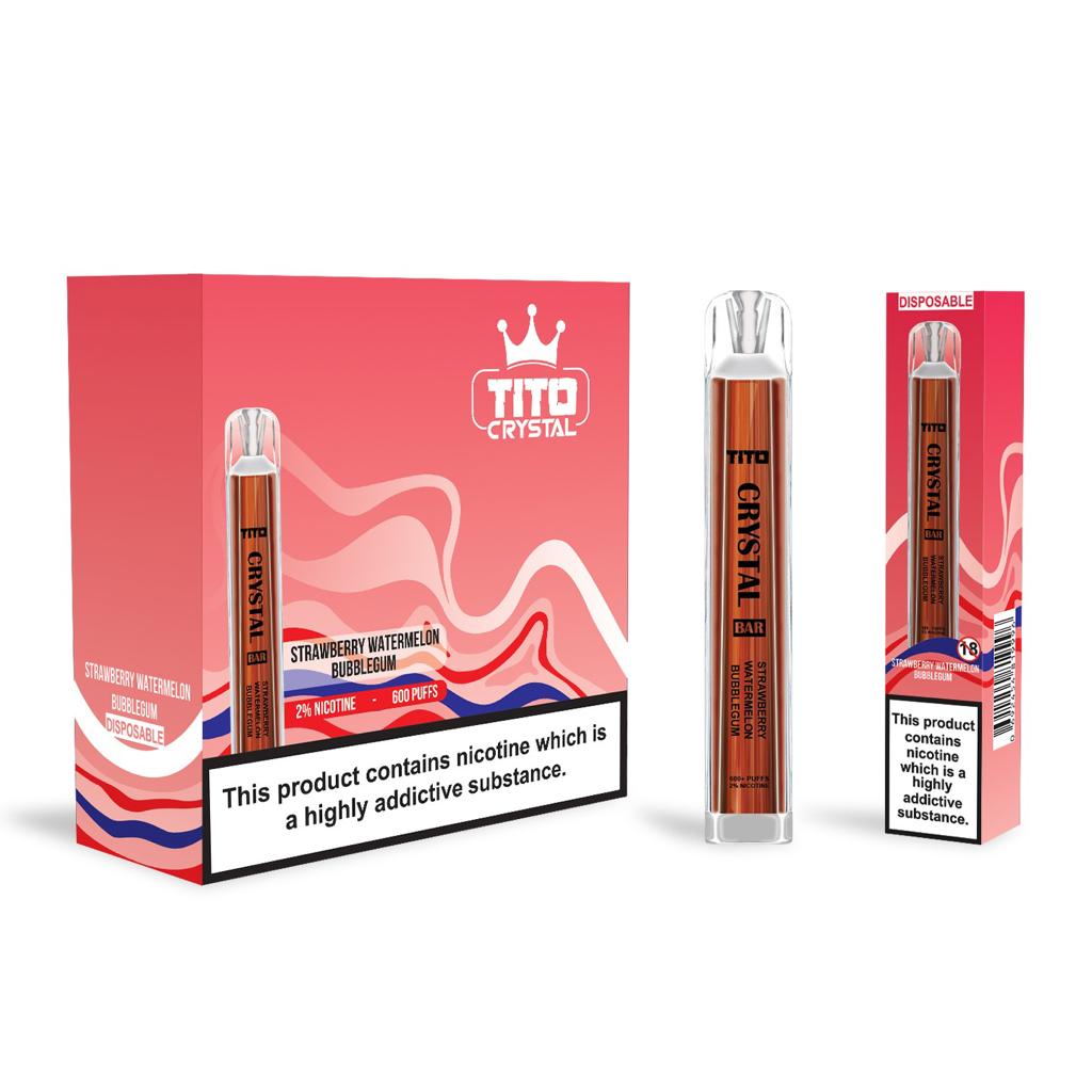 Tito Crystal Bar Vape Pen 600 Puffs (Pack of 10)