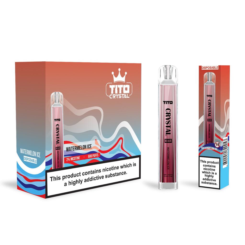 Tito Crystal Bar Vape Pen 600 Puffs (Boîte de 10)