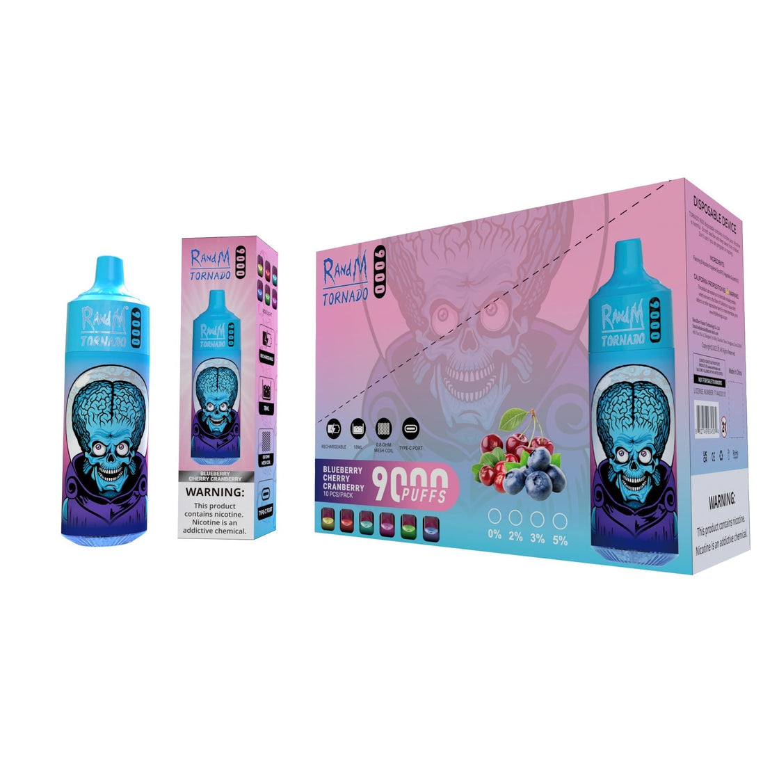 RAndM Tornado 9000 Puffs Disposable Vape (Boîte de 10)