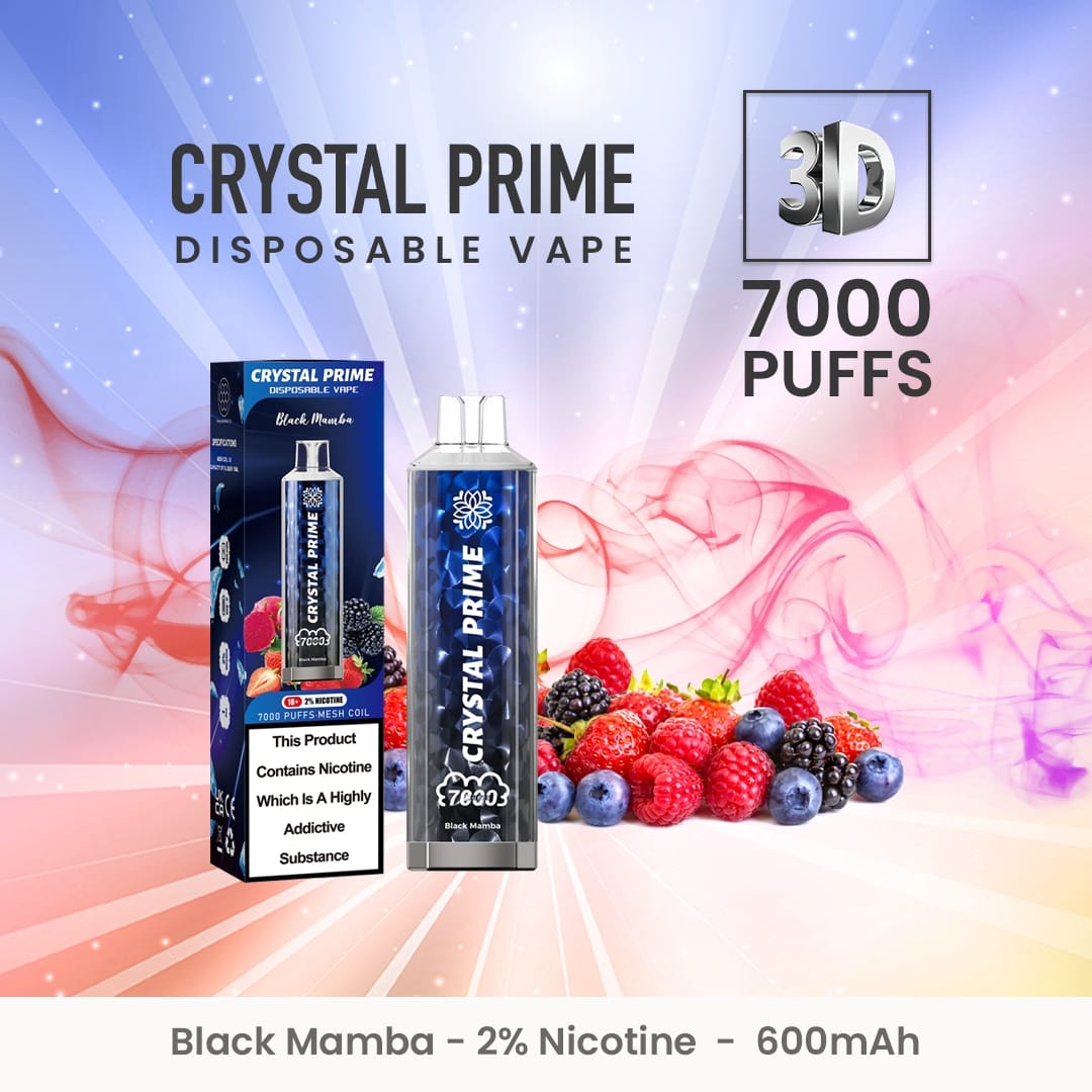 Crystal Prime 7000 Disposable Vape Puff Pod Device (Boîte de 10)