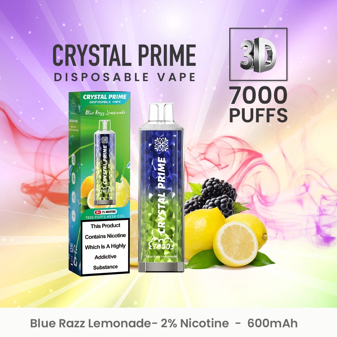 Crystal Prime 7000 Disposable Vape Puff Pod Device (Boîte de 10)