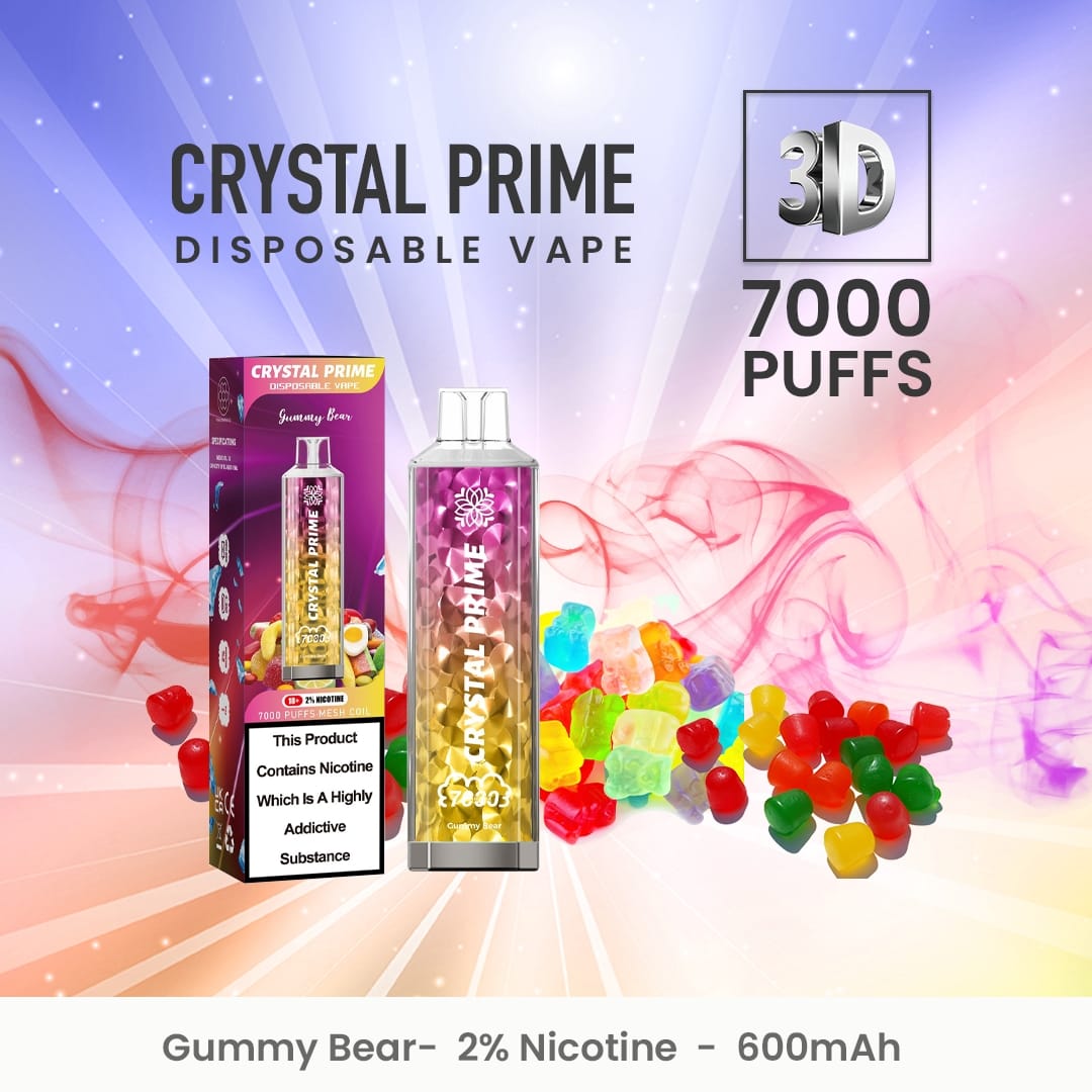 Crystal Prime 7000 Disposable Vape Puff Pod Device (Boîte de 10)