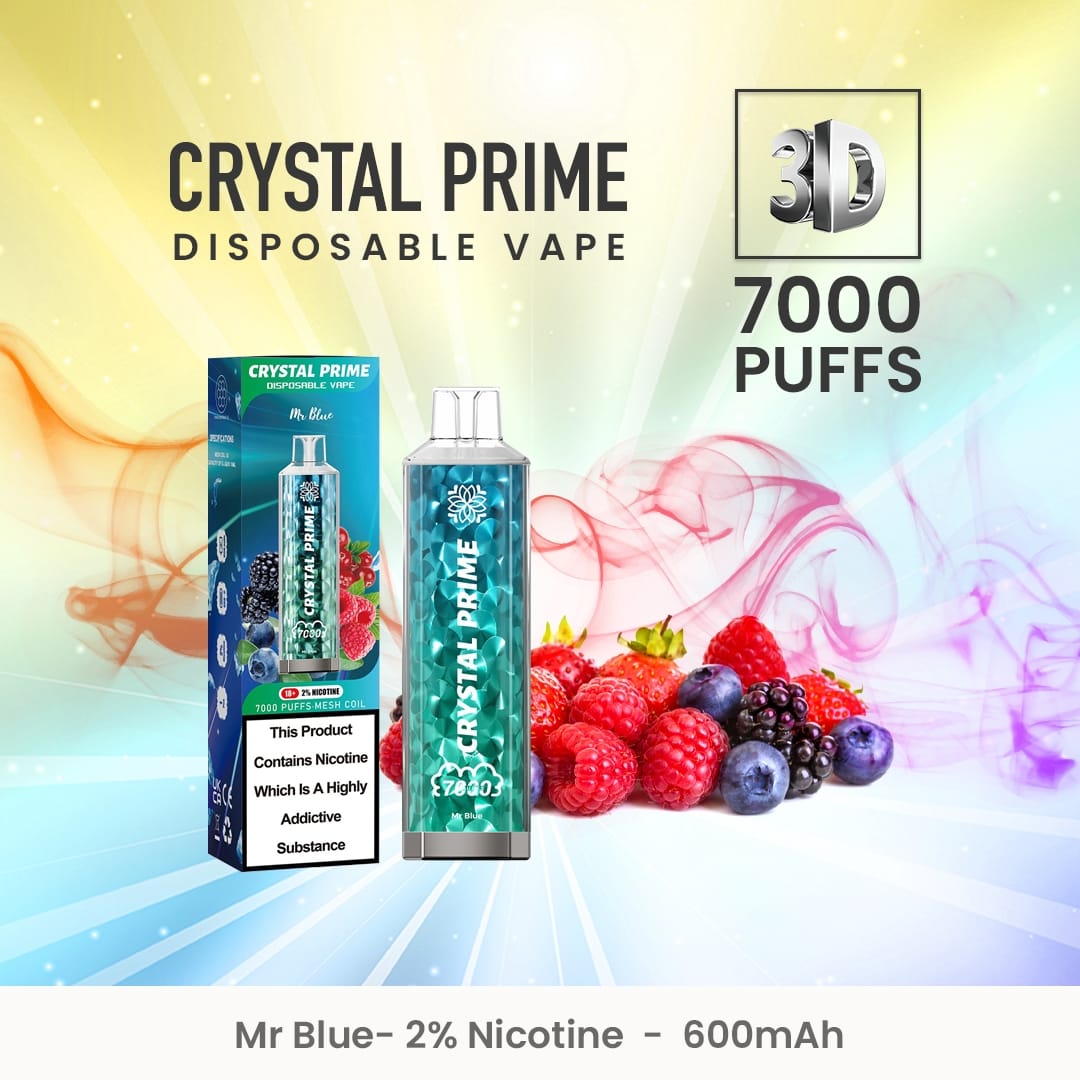 Crystal Prime 7000 Disposable Vape Puff Pod Device (Boîte de 10)