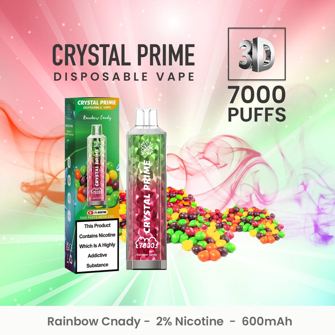 Crystal Prime 7000 Disposable Vape Puff Pod Device (Boîte de 10)